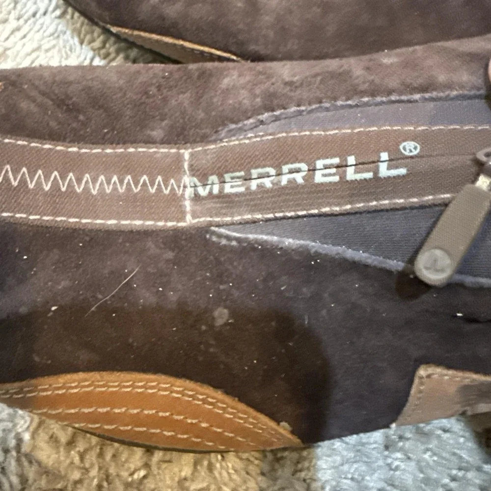 Merrell Barrado Shoes Womens Size 10 Brown Leather Zip Casual Comfort Sneakers